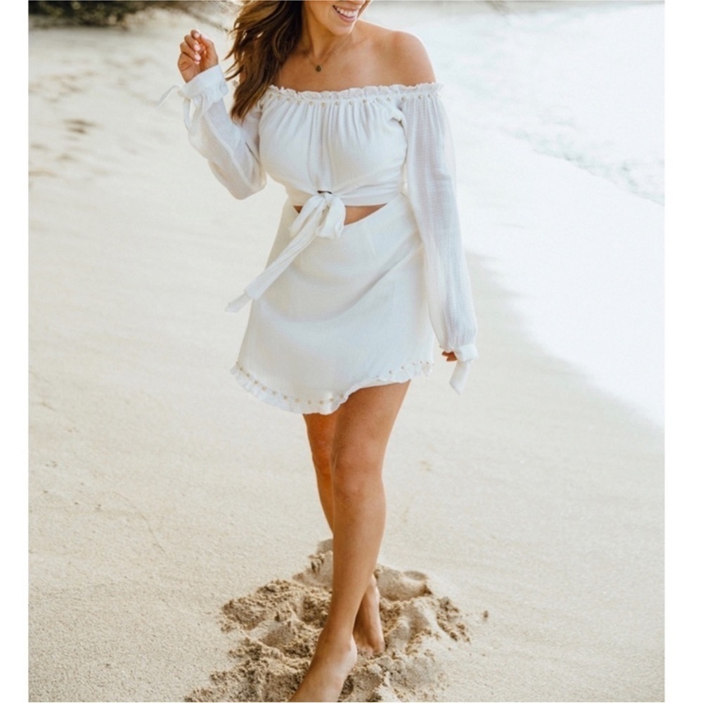 Lovers + Friends Sunrise Mini Dress in White Sand